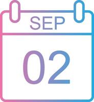 September Line Gradient Icon Design vector