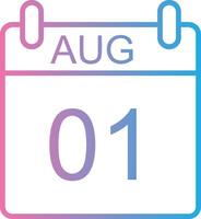 August Line Gradient Icon Design vector