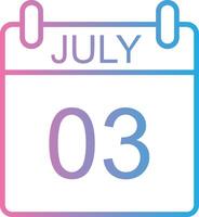 July Line Gradient Icon Design vector