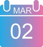 March Glyph Gradient Icon Design vector