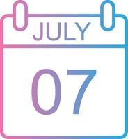 July Line Gradient Icon Design vector