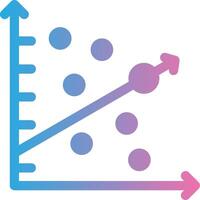 Scatter Graph Glyph Gradient Icon Design vector