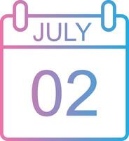 July Line Gradient Icon Design vector