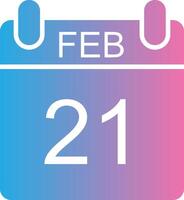 February Glyph Gradient Icon Design vector