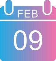 February Glyph Gradient Icon Design vector