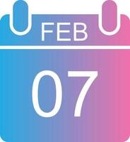 February Glyph Gradient Icon Design vector