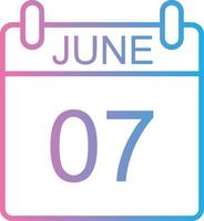 June Line Gradient Icon Design vector