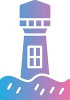 Lighthouse Glyph Gradient Icon Design vector