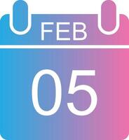 February Glyph Gradient Icon Design vector