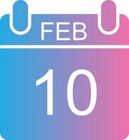 February Glyph Gradient Icon Design vector