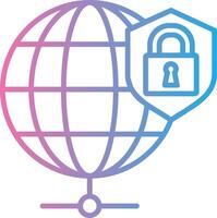 Global Security Line Gradient Icon Design vector