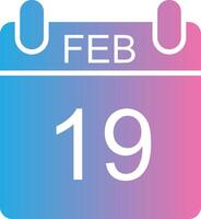 February Glyph Gradient Icon Design vector