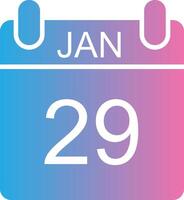 January Glyph Gradient Icon Design vector