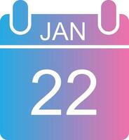 January Glyph Gradient Icon Design vector