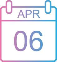 April Line Gradient Icon Design vector