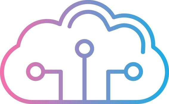Cloud Circuit Line Gradient Icon Design vector
