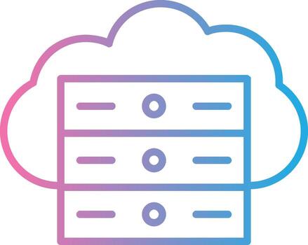 Cloud Server Line Gradient Icon Design vector