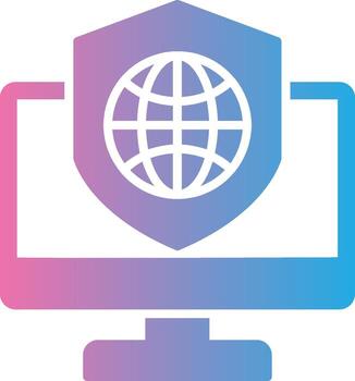 Security Computer Connect Glyph Gradient Icon Design vector