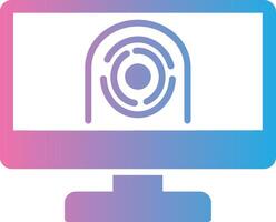 Security Computer Faceprint Glyph Gradient Icon Design vector