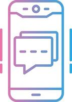 Mobile Chat Line Gradient Icon Design vector