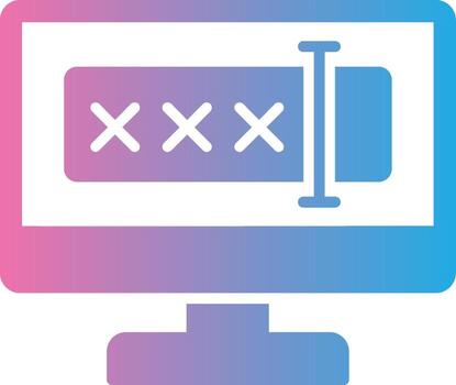 contraseña seguridad glifo degradado icono diseño vector