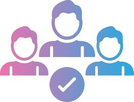 Secure Team Check Glyph Gradient Icon Design vector