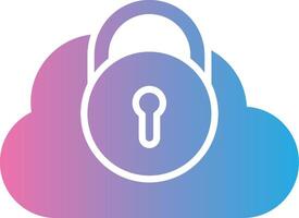 Security Castle Cloud Glyph Gradient Icon Design vector