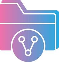 Folder Share Glyph Gradient Icon Design vector