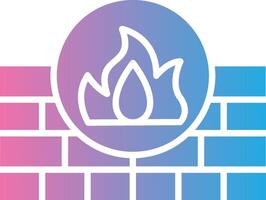 Firewall Glyph Gradient Icon Design vector