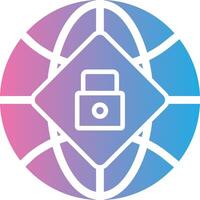 Global Security Glyph Gradient Icon Design vector