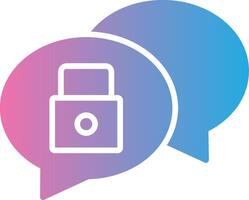 Chat Security Glyph Gradient Icon Design vector
