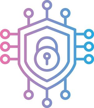 Security Line Gradient Icon Design vector