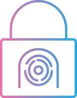 Security Basket Fingerprint Line Gradient Icon Design vector