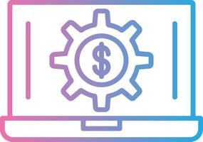 Laptop Money Line Gradient Icon Design vector