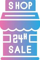 24 Hour Sale Glyph Gradient Icon Design vector