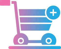 Add to Cart Glyph Gradient Icon Design vector