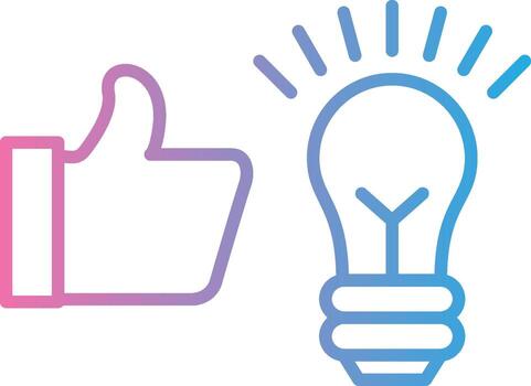 Idea Bulb Line Gradient Icon Design vector