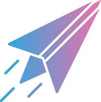 Paper Plane Glyph Gradient Icon Design vector