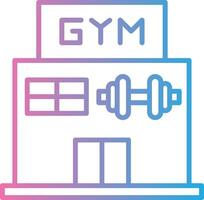 gimnasio línea degradado icono diseño vector