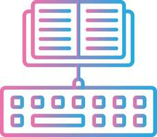 Typing Line Gradient Icon Design vector