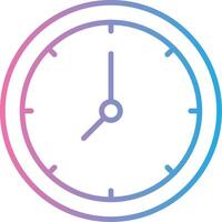 Clock Line Gradient Icon Design vector