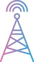 radio torre línea degradado icono diseño vector