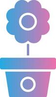 Flower Pot Glyph Gradient Icon Design vector