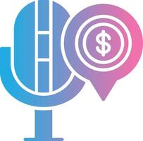Finance podcast Glyph Gradient Icon Design vector