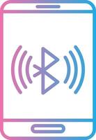 Bluetooth línea degradado icono diseño vector