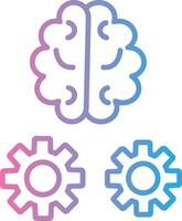 Brain Training Line Gradient Icon Design vector