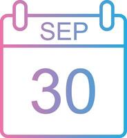 September Line Gradient Icon Design vector