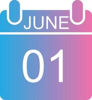 June Glyph Gradient Icon Design vector