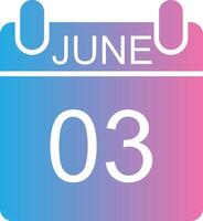 June Glyph Gradient Icon Design vector