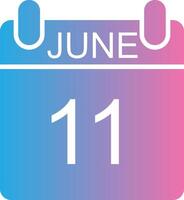 June Glyph Gradient Icon Design vector